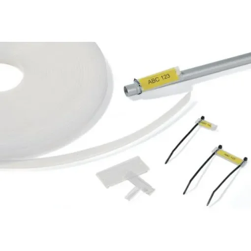 HellermannTyton Helafix Cable Tie Cable Marker, Transparent, 525-10003 HCR09-PEUV-CL product image