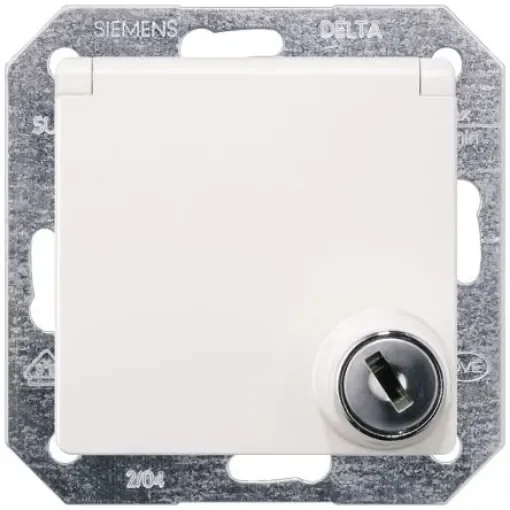 Siemens White 1 Gang Plug Socket, 16A, Indoor Use - 5UB1916 product image