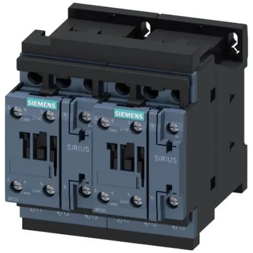 Siemens SIRIUS Reversing Contactor, 24 V ac Coil, 3-Pole, 25 A, 11 kW, 3NO - 3RA2326-8XB30-1AC2 product image