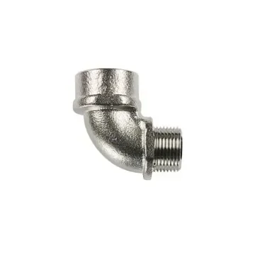 HellermannTyton 90° Elbow, Conduit Fitting, M40, Nickel Plated Brass, Metal - 166-50005 A90FM-M40-NPB-ML product image