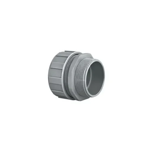 HellermannTyton Straight, Conduit Fitting, 63mm Nominal Size, M63, Polyamide 6.6, Grey IP65, IP66, IP67 rating - 166-40709 PSR63-S-M63-PA66-GY product image