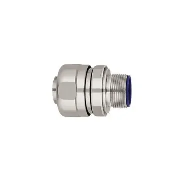 HellermannTyton Straight, Cable Conduit Fitting, 16mm Nominal Size, M16, Nickel Plated Brass, Silver - 166-41601 PSRSC16-FMCFFSS-M16-SS316/NPB/PA6-ML product image
