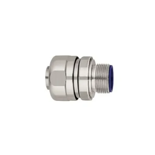 HellermannTyton Straight, Cable Conduit Fitting, 16mm Nominal Size, M16, Nickel Plated Brass, Silver - 166-41601 PSRSC16-FMCFFSS-M16-SS316/NPB/PA6-ML product image