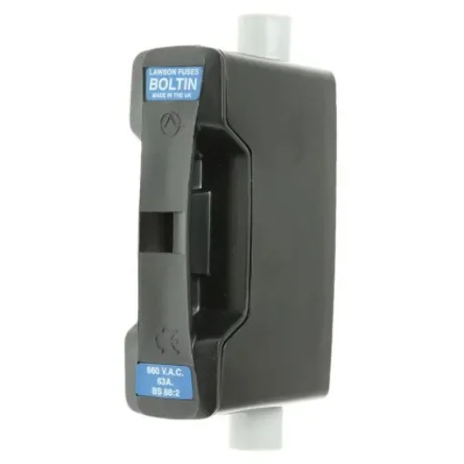 Lawson Fuses 63A Rail Mount Fuse Holder for A3 Fuse, 690V ac - LBI63FC/FCBK product image