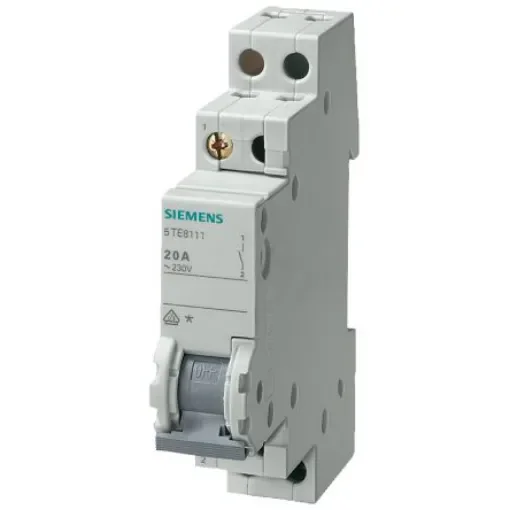 Siemens 1P Pole DIN Rail Isolator Switch - 20A Maximum Current - 5TE8114 product image