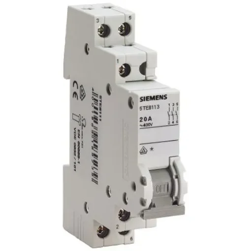 Siemens 1P Pole DIN Rail Isolator Switch - 32A Maximum Current - 5TE8211 product image