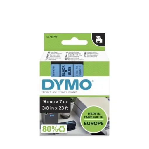 Dymo Black on Blue Label Printer Tape, 7 m Length, 9 mm Width - S0720710 product image