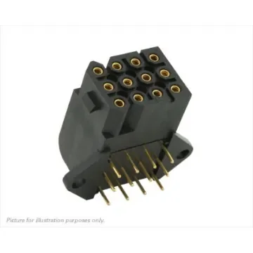 Souriau Sunbank by Eaton SMS Series Right Angle PCB Mount PCB Socket, 12-Contact, 4-Row, 5.08mm Pitch, Solder - SMS12GE53 product image