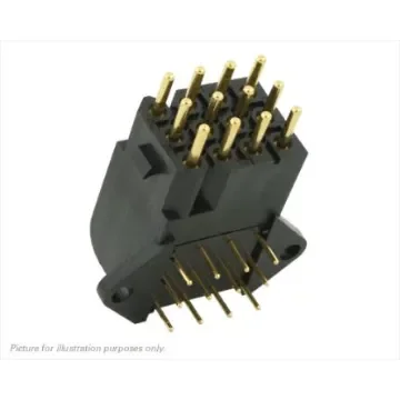 Souriau Sunbank by Eaton SMS Series Right Angle PCB Mount PCB Socket, 12-Contact, 4-Row, 5.08mm Pitch, Solder - SMS12GE63 product image