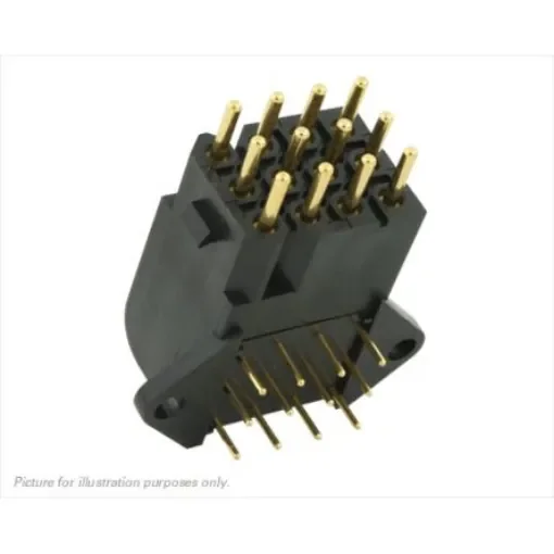 Souriau Sunbank by Eaton SMS Series Right Angle PCB Mount PCB Socket, 12-Contact, 4-Row, 5.08mm Pitch, Solder - SMS12GE63 product image