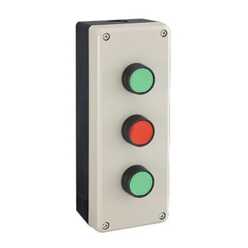 Idec Grey Polycarbonate FB Enclosure - 3 Hole 22mm Diameter - FB2W-312Z product image