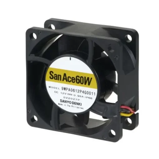 Sanyo Denki Axial Fan, 24 V dc, DC Operation, 53.7cfm, 11.04W, 460mA Max, IP68, 60 x 60 x 25mm - 9WPA0624P4G001 product image