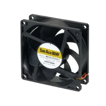 Sanyo Denki Axial Fan, 24 V dc, DC Operation, 81.9cfm, 8.64W, 360mA Max, IP68, 80 x 80 x 25mm - 9WPA0824P4G001 product image