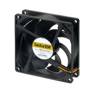 Sanyo Denki Axial Fan, 12 V dc, DC Operation, 86.5cfm, 6W, 500mA Max, IP68, 92 x 92 x 25mm - 9WPA0912P4G001 product image