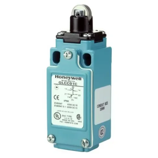 Honeywell Roller Plunger Limit Switch, 1NC/1NO, IP66, SPDT, Die Cast Zinc Housing, 300V ac ac Max, 10A Max - GLCC01C product image