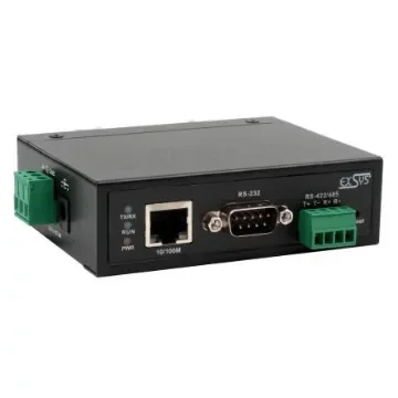 Exsys Serial Device Server, 1 Ethernet Port, 1 Serial Port, RS232, RS422, RS485 Interface, 921.6kbps Baud Rate - EX-61001 product image