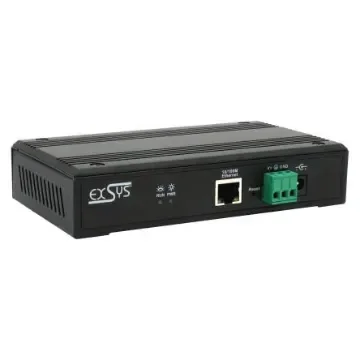 Exsys Serial Device Server, 1 Ethernet Port, 4 Serial Port, RS232, RS422, RS485 Interface, 921.6kbps Baud Rate - EX-61004 product image