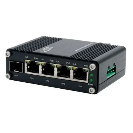 Exsys EX-62020POE-SFP, Unmanaged 5 Port Network Switch With PoE product image