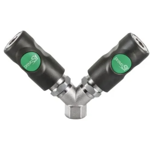 PREVOST Composite Body Female Safety Y-Shaped Quick Connect Coupling, G 1/2 Female Threaded - ESI 078103 product image