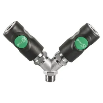 PREVOST Composite Body Male Safety Y-Shaped Quick Connect Coupling, G 1/2 Male Threaded - ESI 078153 product image