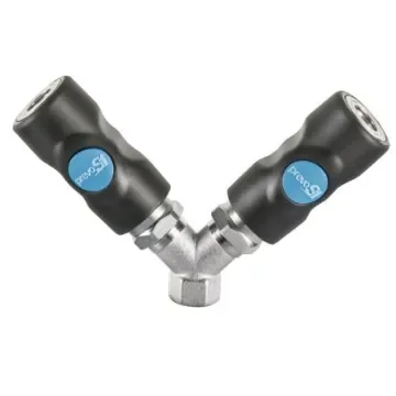 PREVOST Composite Body Female Safety Y-Shaped Quick Connect Coupling, G 3/8 Female Threaded - ISI 068102 product image