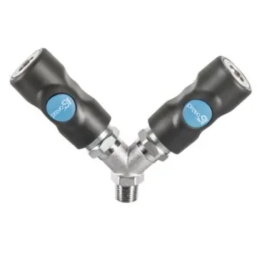 PREVOST Composite Body Male Safety Y-Shaped Quick Connect Coupling, G 1/4 Male Threaded - ISI 068151 product image