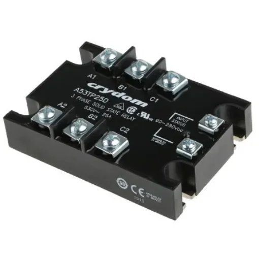 Sensata Crydom 53TP Series Solid State Relay, 25 A rms Load, Panel Mount, 530 V rms Load, 280 V rms Control - A53TP25D product image