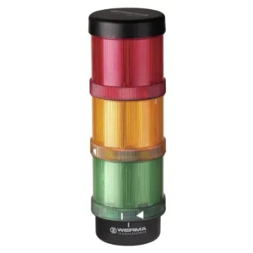 Werma KombiSIGN 72 Series Red/Green/Yellow Signal Tower, 3 Lights, 24 V, Base Mount, Wall Mount - 649.000.01 product image