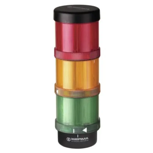 Werma KombiSIGN 72 Series Red/Green/Yellow Signal Tower, 3 Lights, 24 V, Base Mount, Wall Mount - 649.000.01 product image