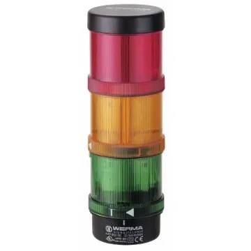 Werma KombiSIGN 71 Series Red/Green/Yellow Signal Tower, 3 Lights, 24 V, Base Mount, Wall Mount - 649.240.02 product image