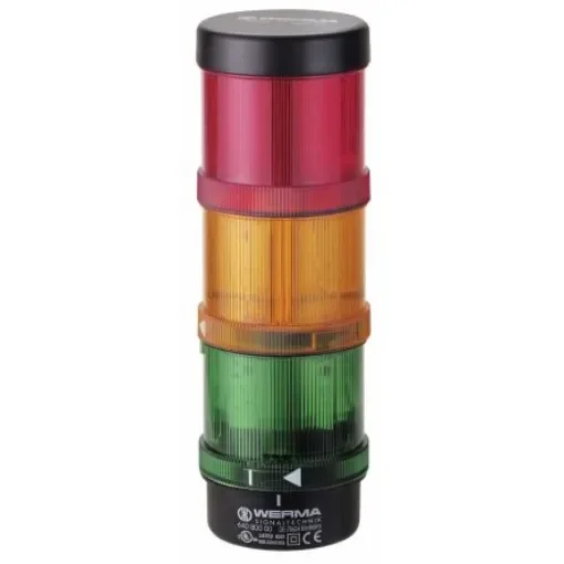 Werma KombiSIGN 71 Series Red/Green/Yellow Signal Tower, 3 Lights, 24 V, Base Mount, Wall Mount - 649.240.02 product image