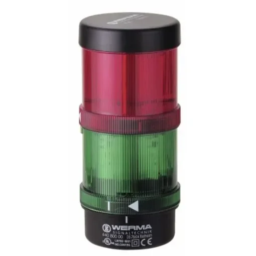 Werma KombiSIGN 71 Series Red/Green Signal Tower, 2 Lights, 24 V, Base Mount, Wall Mount - 649.240.04 product image