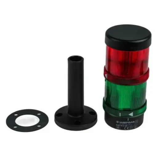 Werma KombiSIGN 71 Series Red/Green Signal Tower, 2 Lights, 24 V, Tube-mounted - 649.240.06 product image