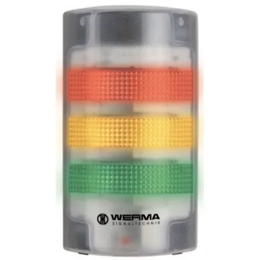 Werma FlatSIGN Series Red/Green/Yellow Signal Tower, 3 Lights, 24 V, Wall Mount - 691.100.55 product image