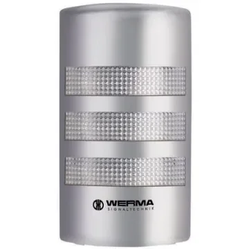 Werma FlatSIGN Series Clear Buzzer Signal Tower, 3 Lights, 24 V, Wall Mount - 691.400.55 product image