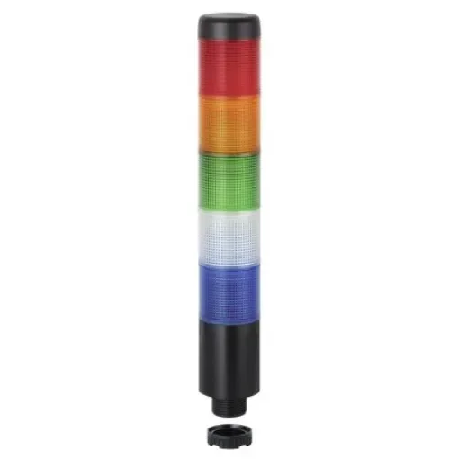 Werma Kompakt 37 Series Blue, Clear, Green, Red, Yellow Signal Tower, 5 Lights, 24 V, Built-in - 698.160.75 product image