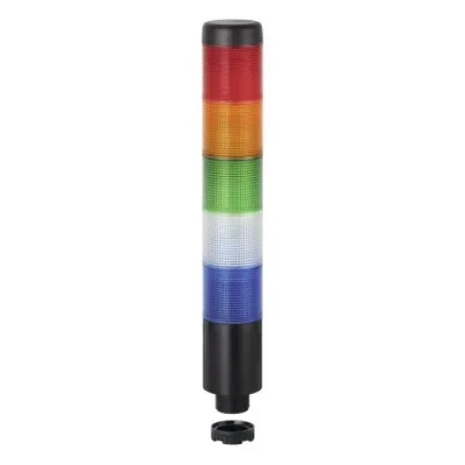 Werma Kompakt 37 Series Blue, Clear, Green, Red, Yellow Signal Tower, 5 Lights, 24 V - 698.260.75 product image