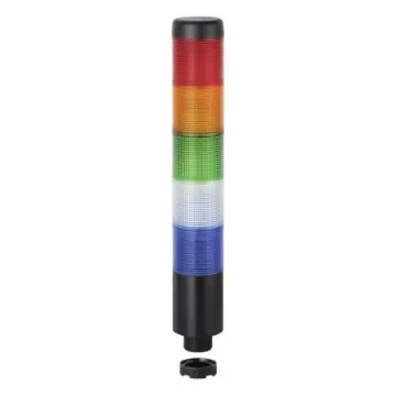 Werma Kompakt 37 Series Blue, Clear, Green, Red, Yellow Buzzer Signal Tower, 5 Lights, 24 V, Built-In - 699.260.75 product image