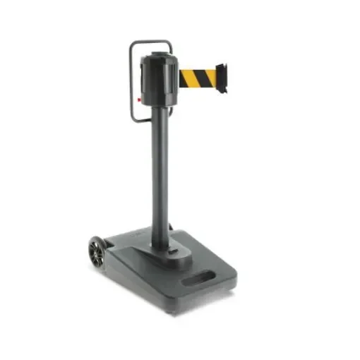 Viso Black Polypropylene, Steel Retractable Barrier, 15m, Black/Yellow Tape - SMART1510NJ1 product image