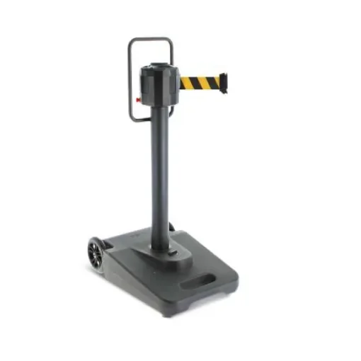 Viso Black Polypropylene, Steel Retractable Barrier, 20m, Black/Yellow Tape - SMART2050NJ1 product image