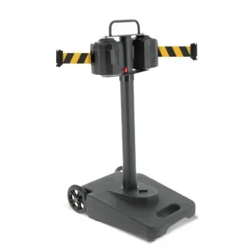 Viso Black Polypropylene, Steel Retractable Barrier, 20m, Black/Yellow Tape - SMART2050NJ2 product image