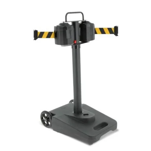 Viso Black Polypropylene, Steel Retractable Barrier, 20m, Black/Yellow Tape - SMART2050NJ2 product image