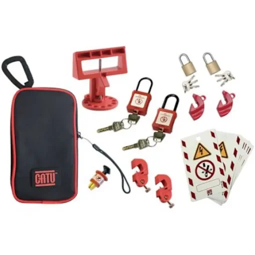 Catu Black, Red 4-Lock Lockout Kit, 6mm Shackle, 6mm Attachment - KIT-CONSI-01D product image