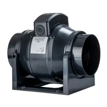 RS PRO Round In Line Extractor Fan, 245m³/h, 20dB, Double Insulated with Motor Fitted, Duct Size 100mm - 2192980 product image