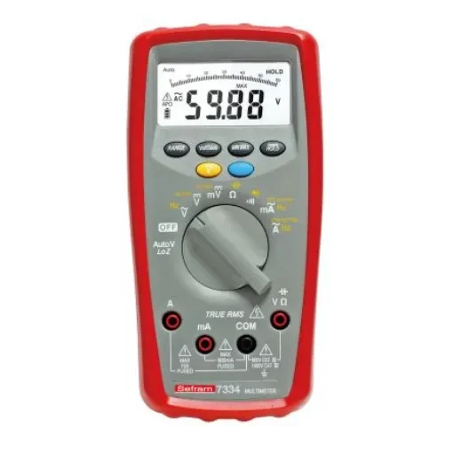 Sefram 7334 Handheld Digital Multimeter, True RMS, 10A ac Max, 10A dc Max, 1000V ac Max - SEFRAM7334 product image