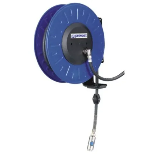 PREVOST Wall Mounted 30m Air Hose Reel, 13mm Inner Diameter, 20mm Outer Diameter, 850L/min Flow Rate - DLO 1330IS product image
