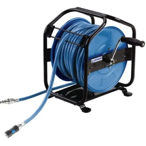 PREVOST Free Standing 25m Air Hose Reel, 10mm Inner Diameter, 14mm Outer Diameter, 600L/min Flow Rate - DMP 1025IS product image