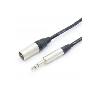 Van Damme 6.35mm Stereo Jack to Male 3 Pin XLR  Cable, Black, 5m - 101034000 product image