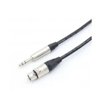 Van Damme 6.35mm Stereo Jack to Female 3 Pin XLR  Cable, Black, 5m - 101034301 product image