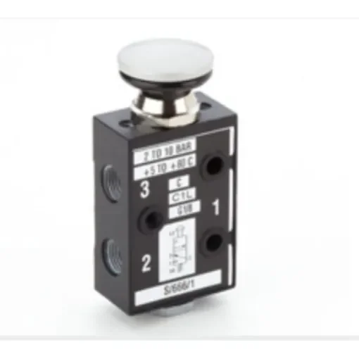 Norgren Button 3/2 Mechanical Valve Martonair Series, G 1/8, 1/8, III B - S/666/1 product image